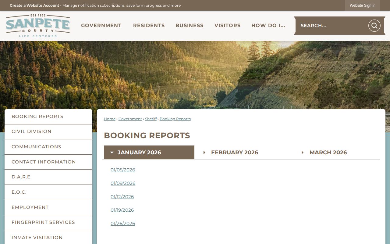 Sanpete County weekly booking archive for release research